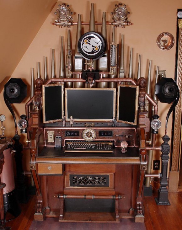 Victorian computer command center organ cockpit desk thingy