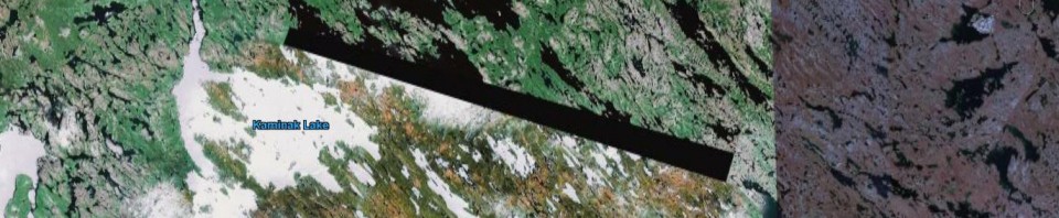 Region near Kaminak Lake, NU, from Google Earth