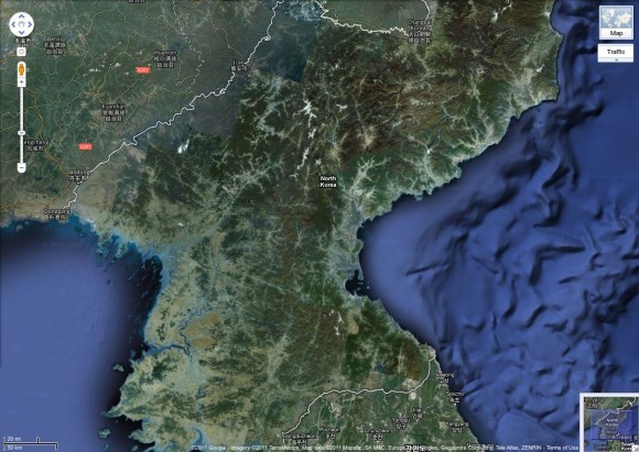 North Korea via Google Maps