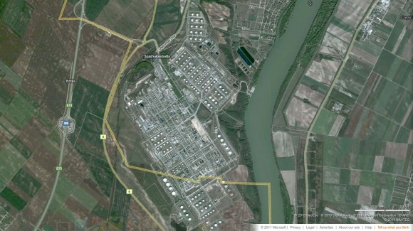 Szazhalombatta Oil via bing Maps